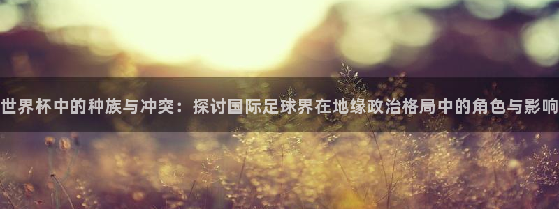 世界杯直播网：世界杯中的种族与冲突：探讨国际足球界在地缘政治格局中的角色与影响